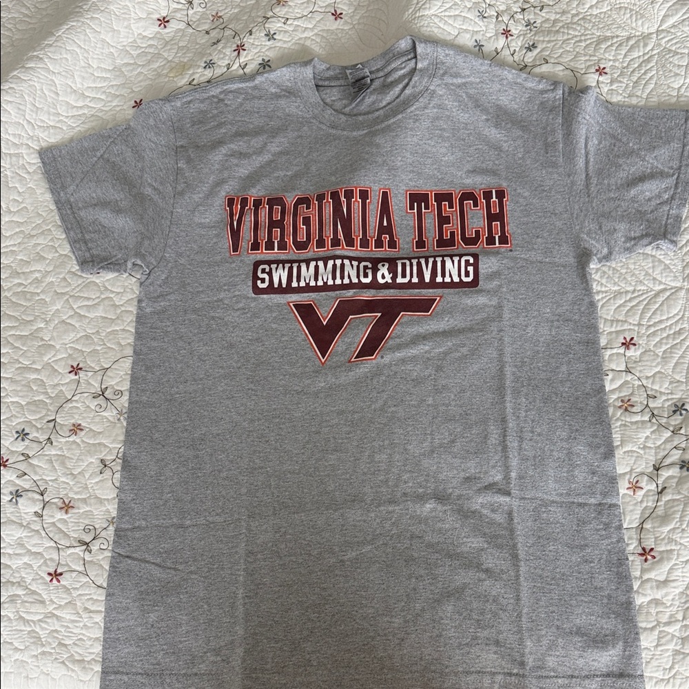 Gildan Gray Virginia Tech Swimming & Diving T-Shirt